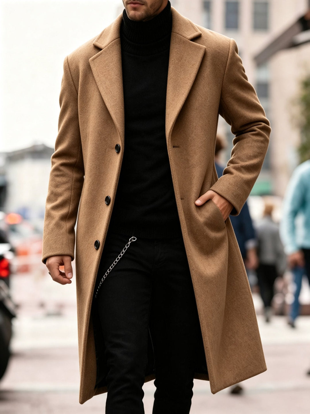 Chandler | Long Trench Coat – Timeless Elegance for Men