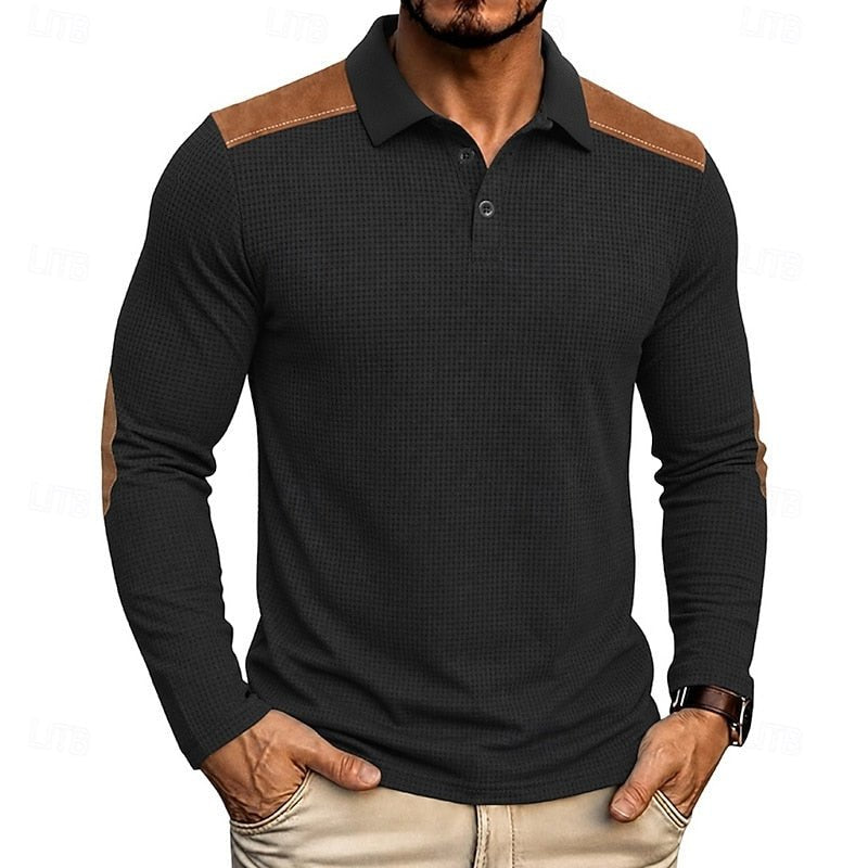 Bennett | Texturiertes Colour Block Polo-Shirt für Herren