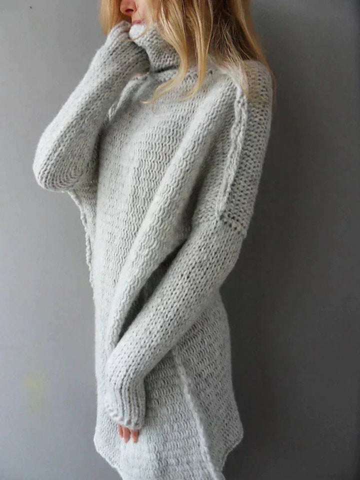 Charlotte | Grobstrick Longpullover – lässiger Oversized Turtleneck für Damen