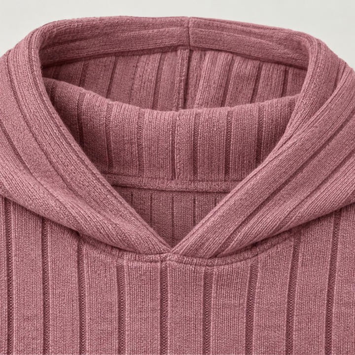 Ribwarm | Hoodie-Maxi-Kleid aus Rippstrick