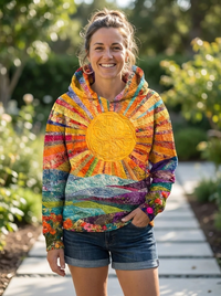 Maria | Ausdrucksstarker Sunrise Kapuzenpullover für Moderne Freizeitlooks