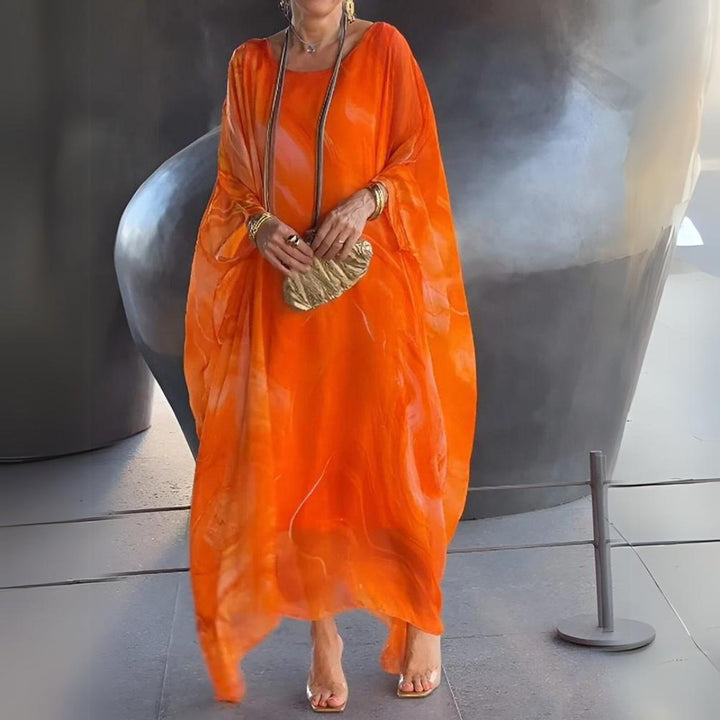 Lena | Elegant Long-Sleeve Maxi Dress with a Flowing Silhouette