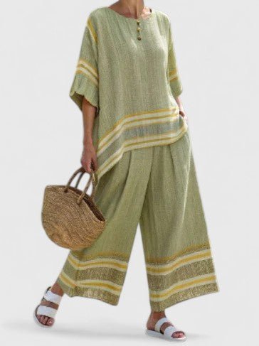 Johanna | Damen Leinen-Mix Zweiteiler Set – Oversized Style für jeden Anlass