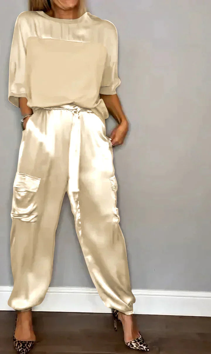 Kristin | Elegant and Luxurious Satin-Style Two-Piece Set