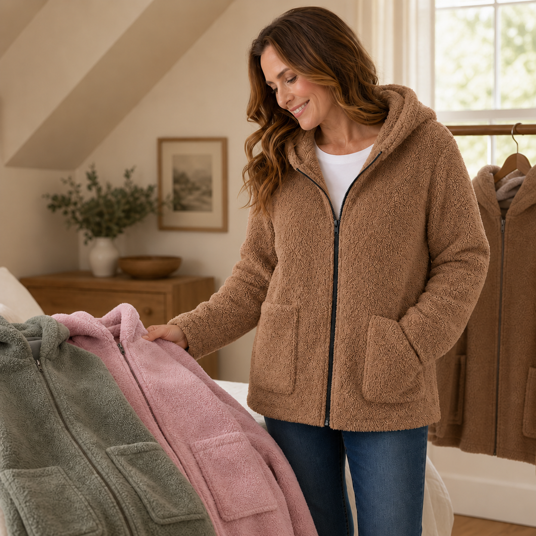 Cozyelle | Fleece-Look Kapuzenjacke für Damen – Weich und Warm