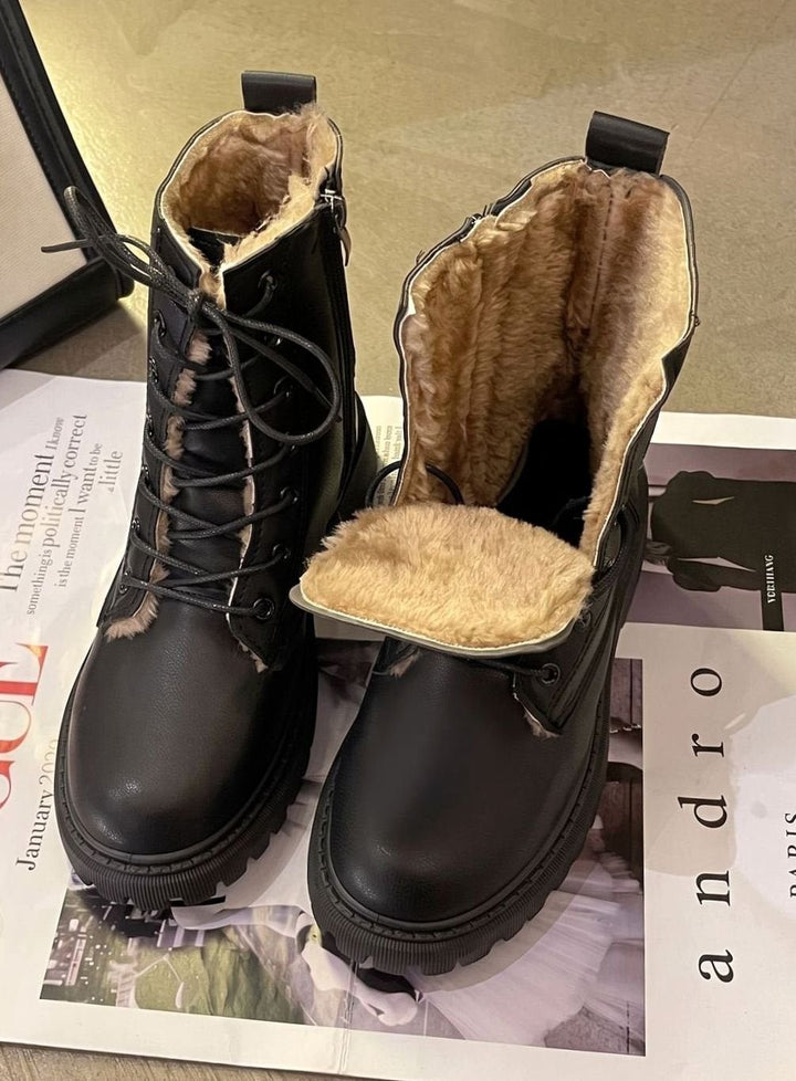 Elfriede | Stiefeletten – Gefütterte Schnür-Ankle-Boots für Damen