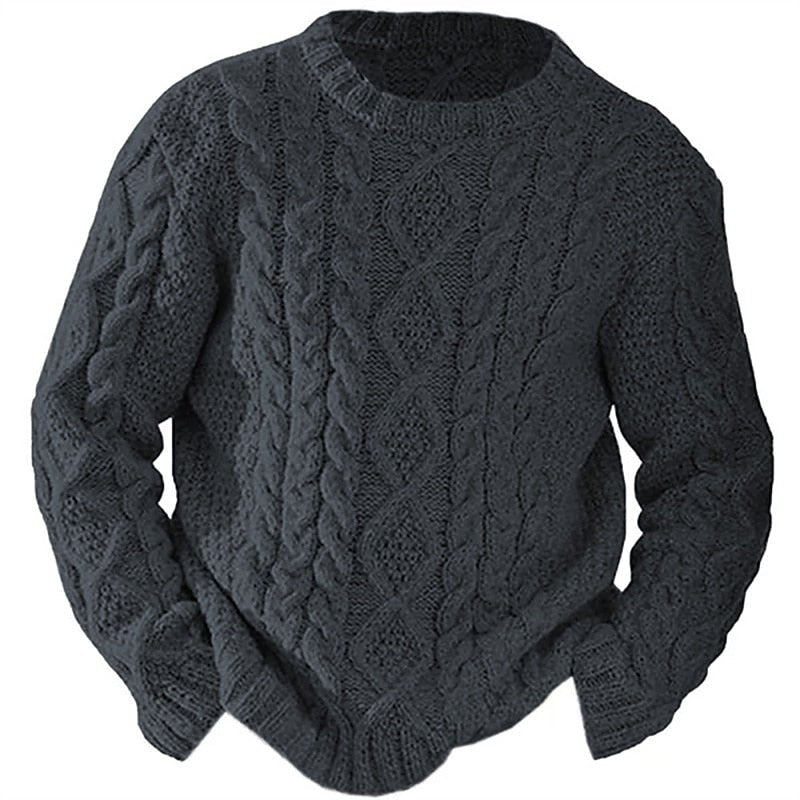 Ellis | Kabelstrick Pullover mit Rundhalsausschnitt