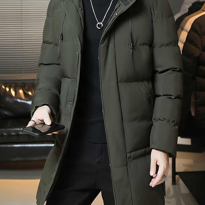 Donovan | Hooded Longline Puffer Coat – Eleganter Winterstil für Männer