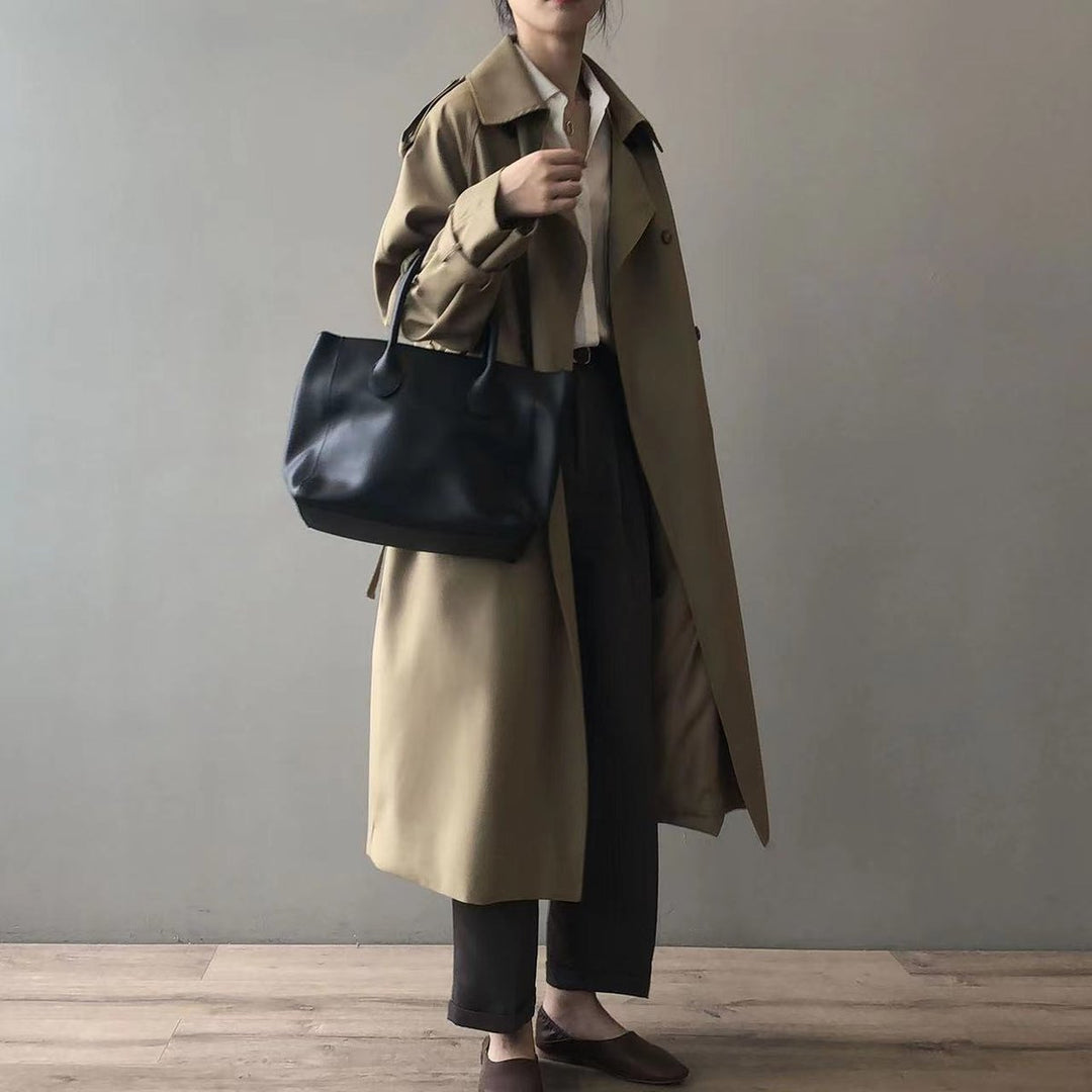 Amara | Water-Repellent Long Trench Coat with Classic Elegance
