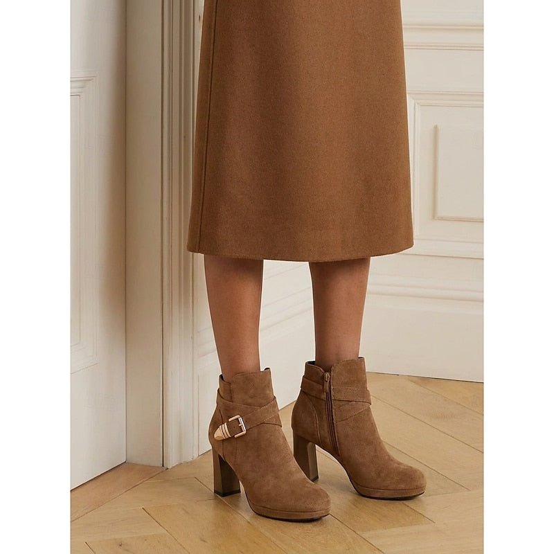 Renata | Block Heel Ankle Boots mit Schnalle