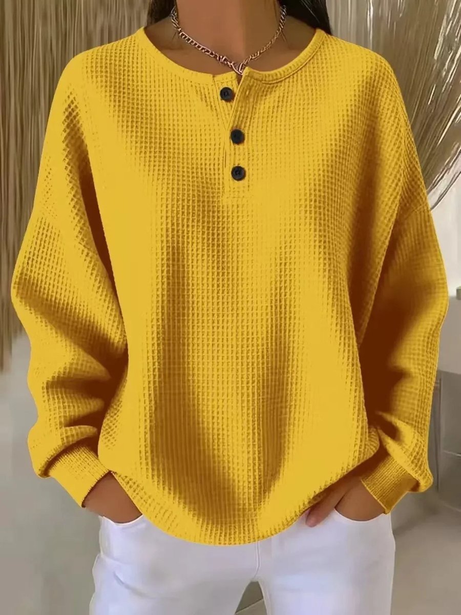 Lina | Casual Women's Oversized Waffle-Knit Sweater
