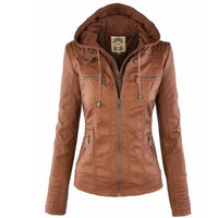 Clara | Versatile leather jacket with detachable hood
