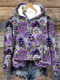 Olivia | Femininer Blumen-Kapuzenpullover Für Entspannte Herbsttage