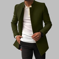 Benjamin | Modern Slim-Fit Wool Coat with an Elegant Stand-Up Collar Silhouette