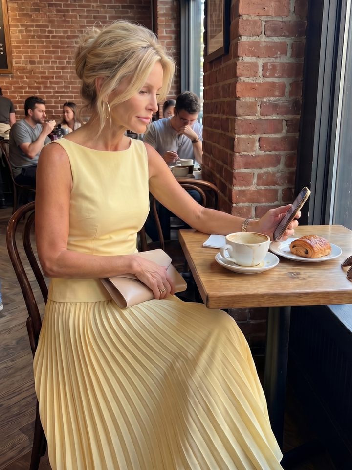 Rhodes | Pleated Skirt Set – Strukturierter Oberteil für Damen