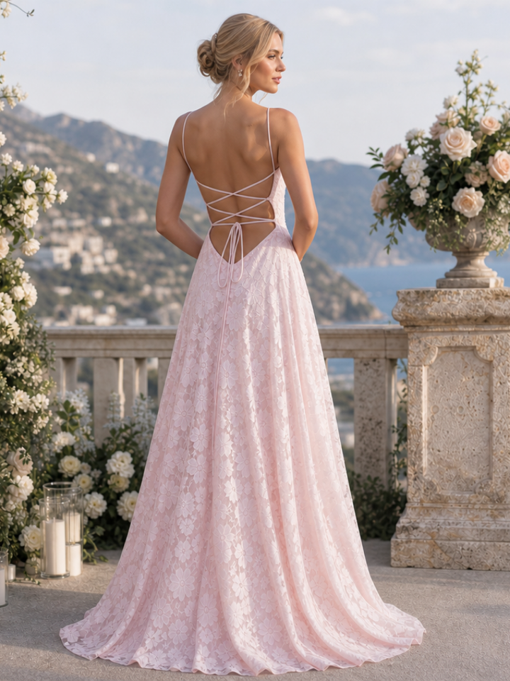 Valenne | Maxikleid mit Spitzen-Overlay