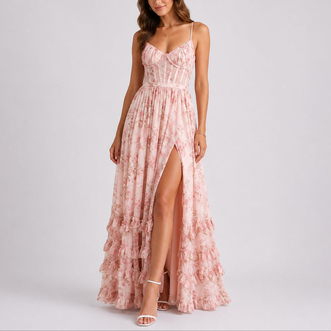 Valentina | Elegantes Brautkleid mit Blumenmuster für den Herbst