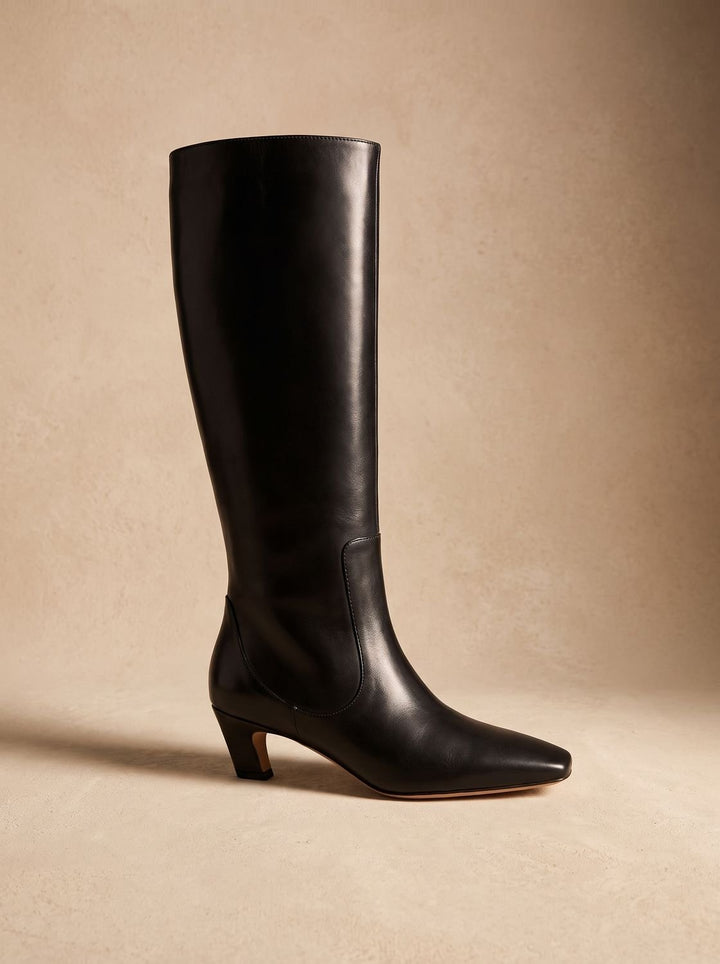 Scarlett | Kniehohe Stiefel – Eleganter quadratischer Zeh für Damen