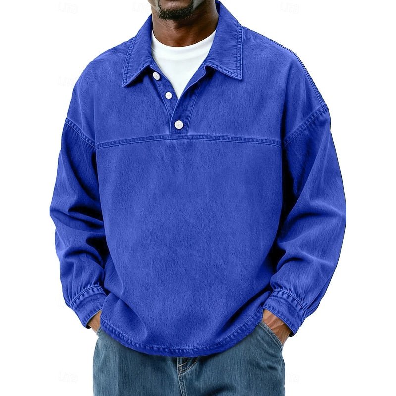 Gabriel | Washed Long Sleeve Polo Shirt für Männer
