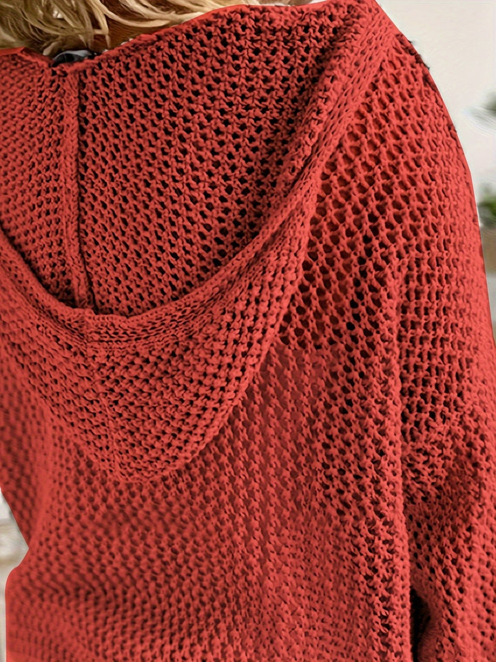 Delaney | Offener Strickpullover mit Kapuze