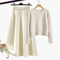 Amelie | Elegantes Strick Set Mit Pullover Und A-Linien-Rock