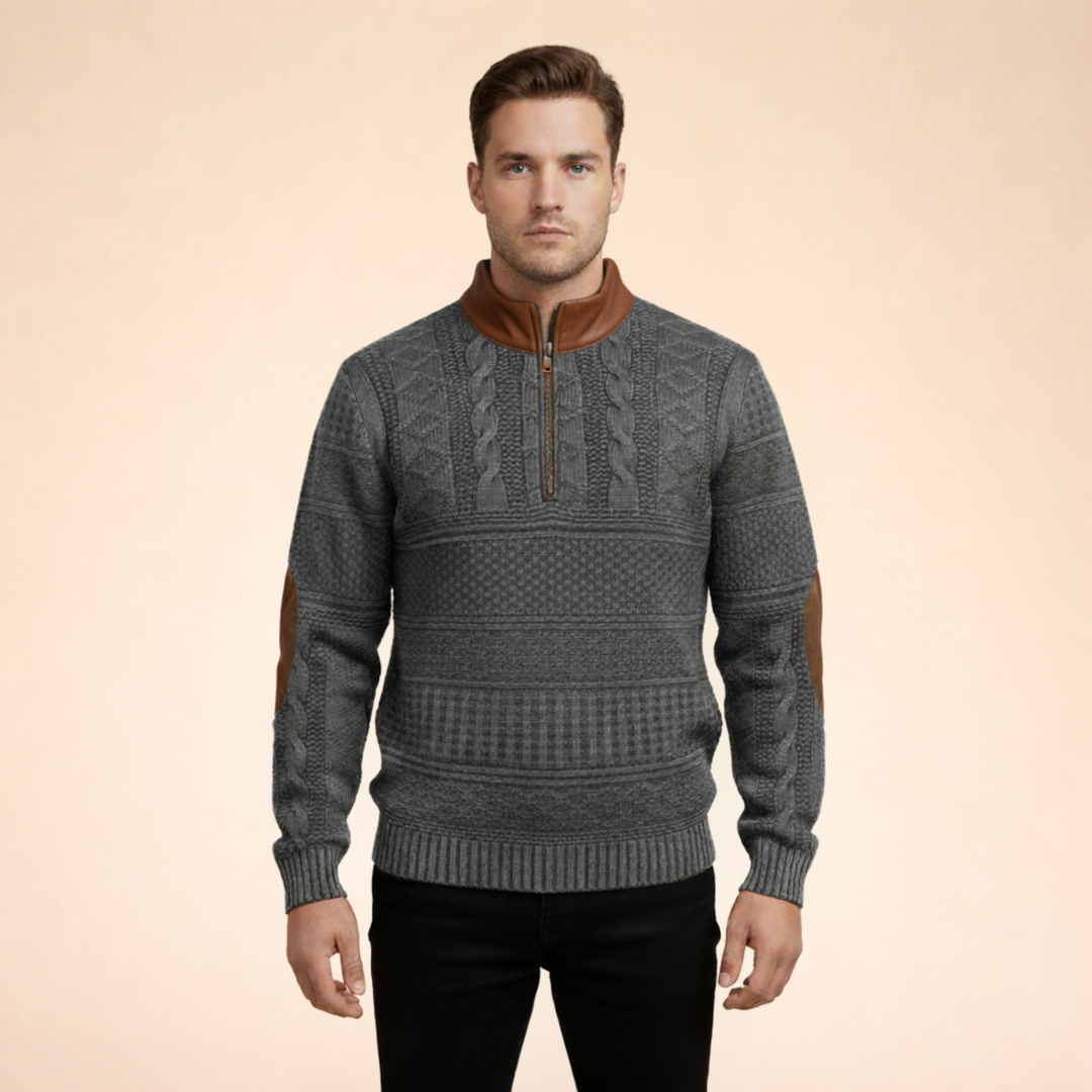 Anselm | Bequemer Pullover mit Reißverschluss