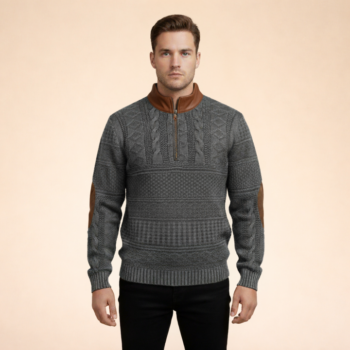 Anselm | Bequemer Pullover mit Reißverschluss