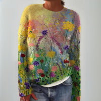 Andrea | Women's Knitted Sweater with Floral Pattern
