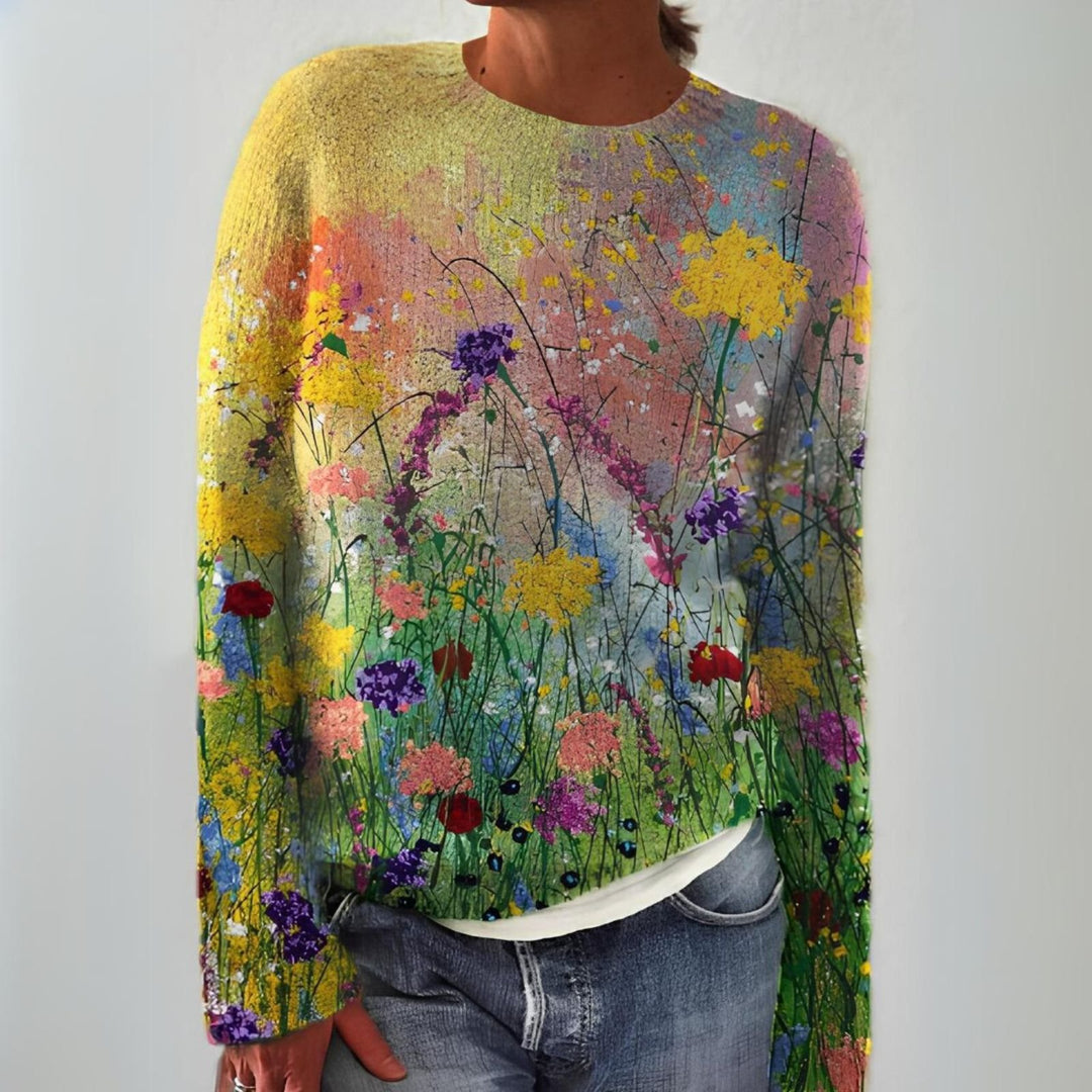 JADE | Kuscheliger Pullover mit floralem Design