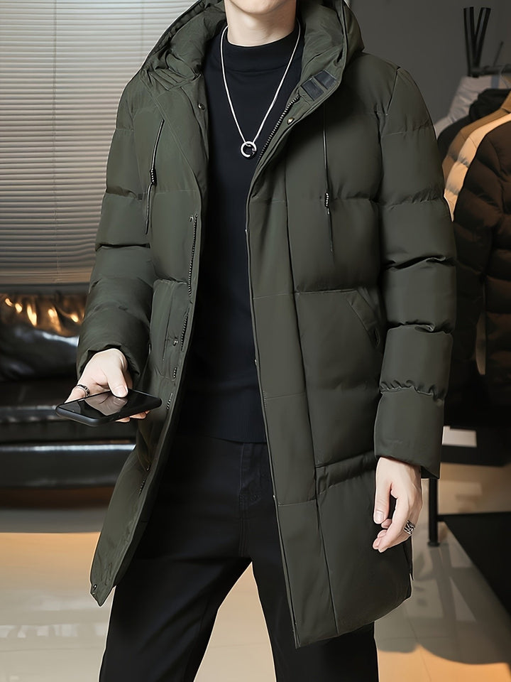 Donovan | Hooded Longline Puffer Coat – Eleganter Winterstil für Männer