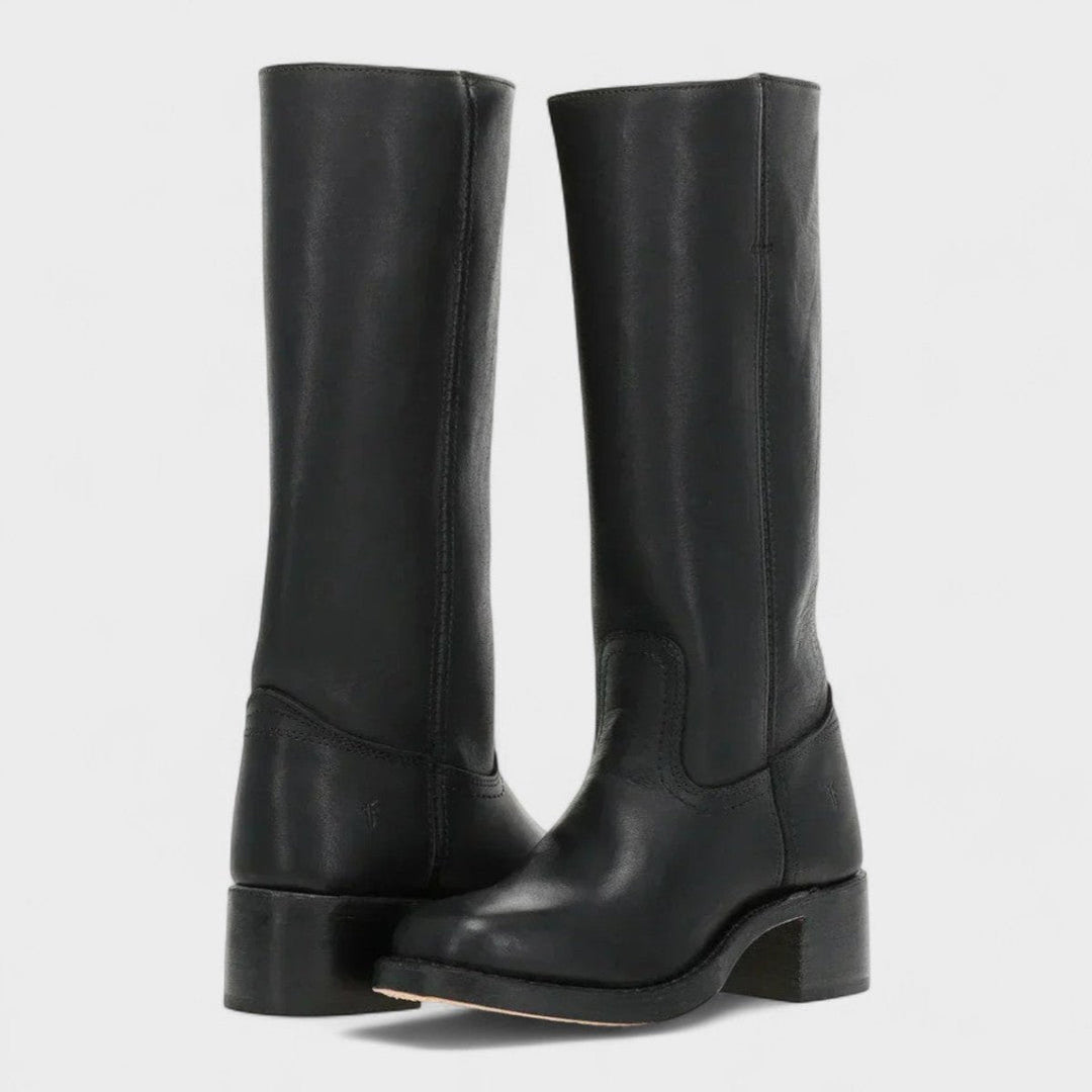 Sienna | Elegante kniehohe Lederstiefel mit Western-Details