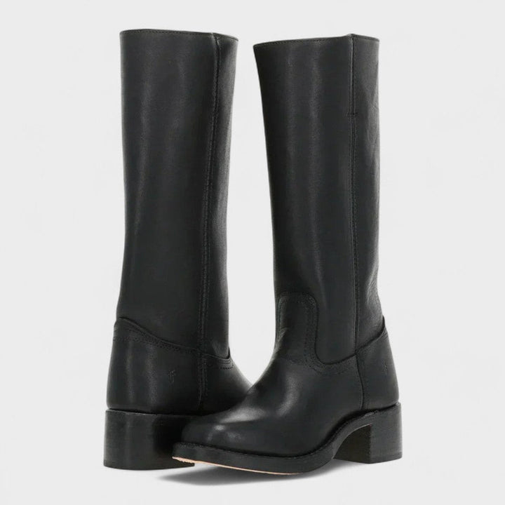 Sienna | Elegante kniehohe Lederstiefel mit Western-Details