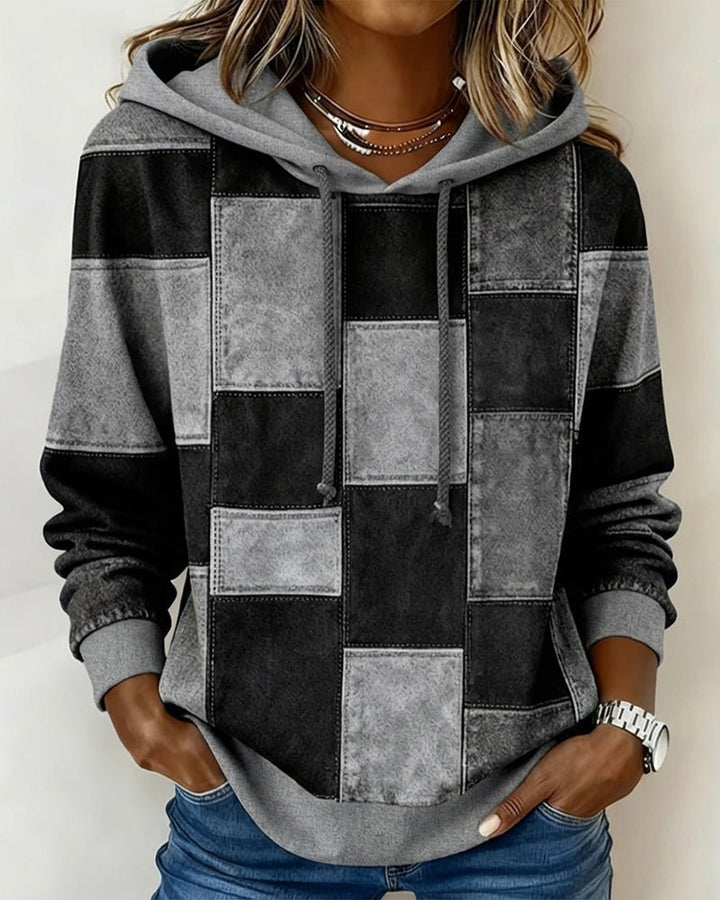 Denim | Langarm-Karierten Hoodie für lässige Styles