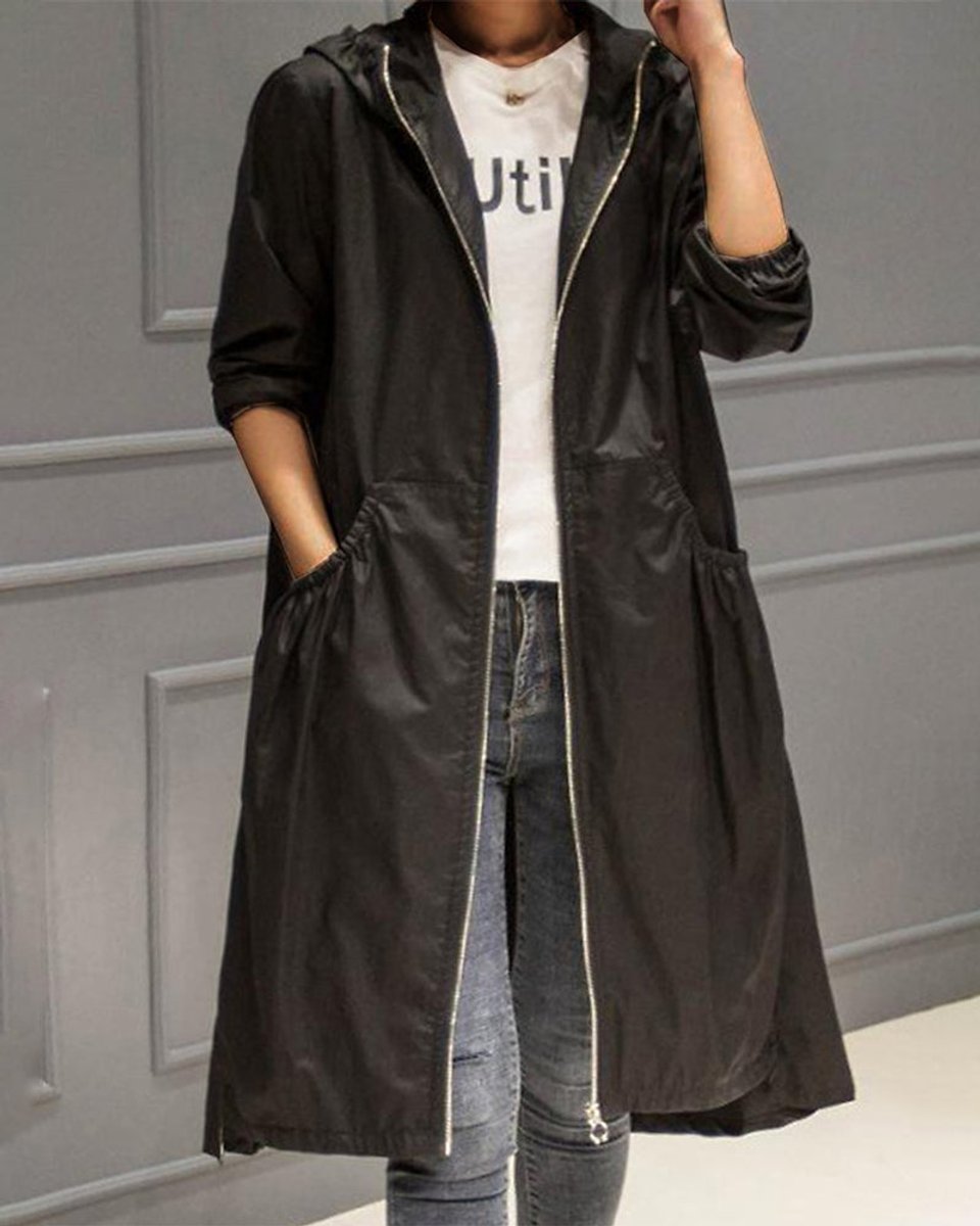 Amelie | Water-Repellent Hooded Trench Coat with a Feminine Silhouette
