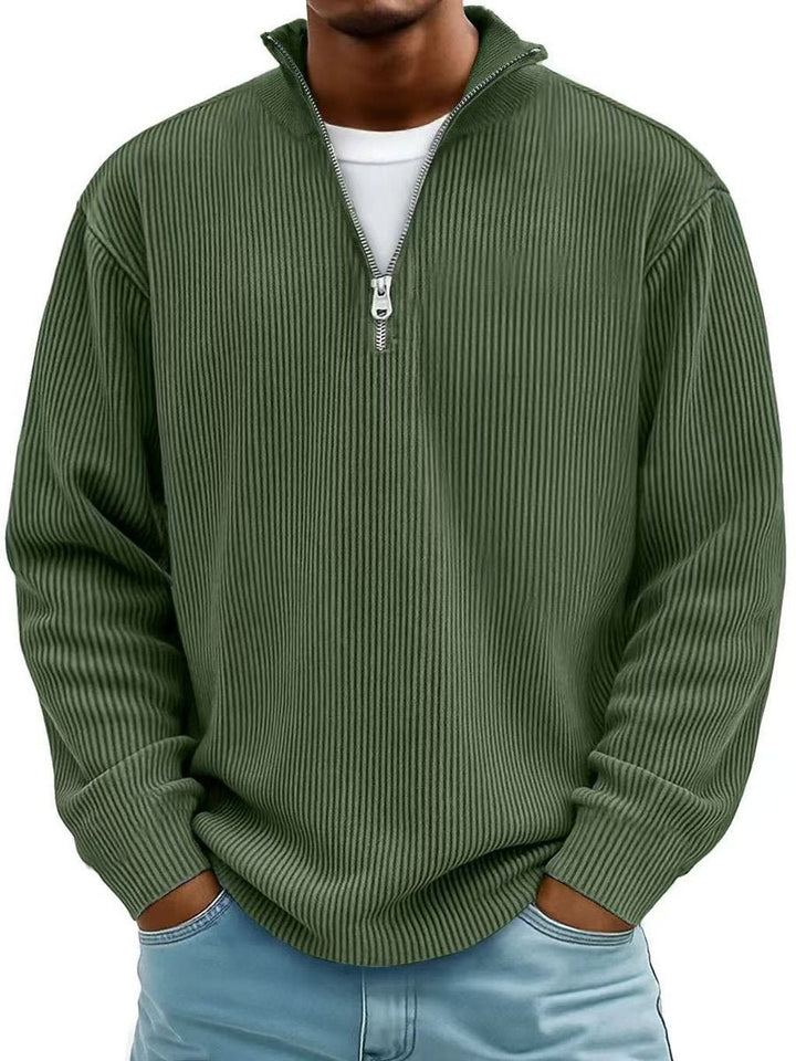 Simon | Rippstrick Quarter-Zip Pullover für Herren