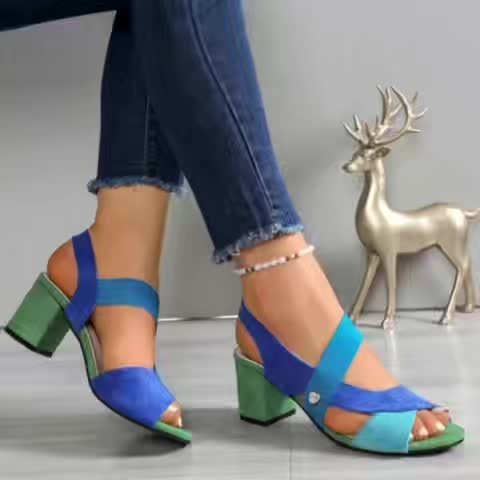 Kimberly | Orthopädische Blockabsatzschuhe – Elegante offene Zehen für Frauen