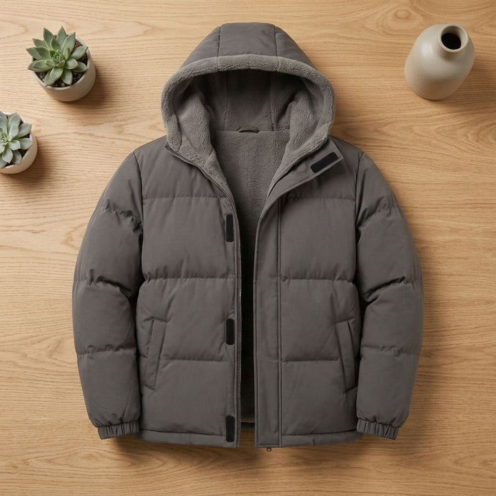 Leon | Herren Pufferjacke mit Fleece-Kapuze – Winter Style