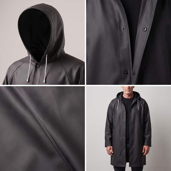 DryGuard | Lange Regenjacke – Wetterfester Kapuzenmantel
