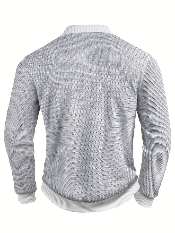 Gareth | Langärmliges Polo-Shirt – Texturiert und Bequem