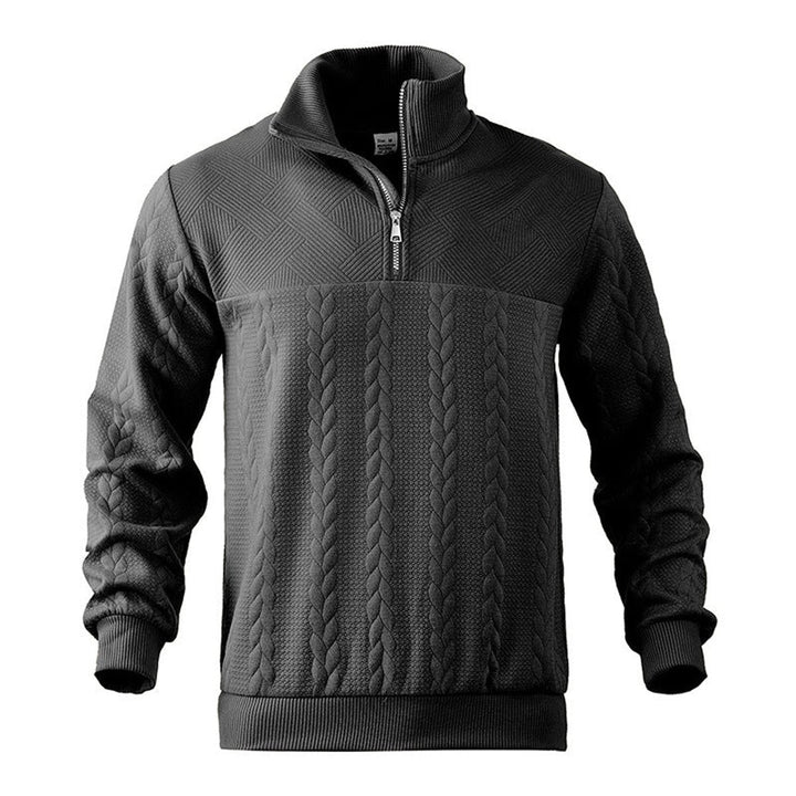 Andreas | Zopfstrick-Pullover mit Viertelreißverschluss für Herren