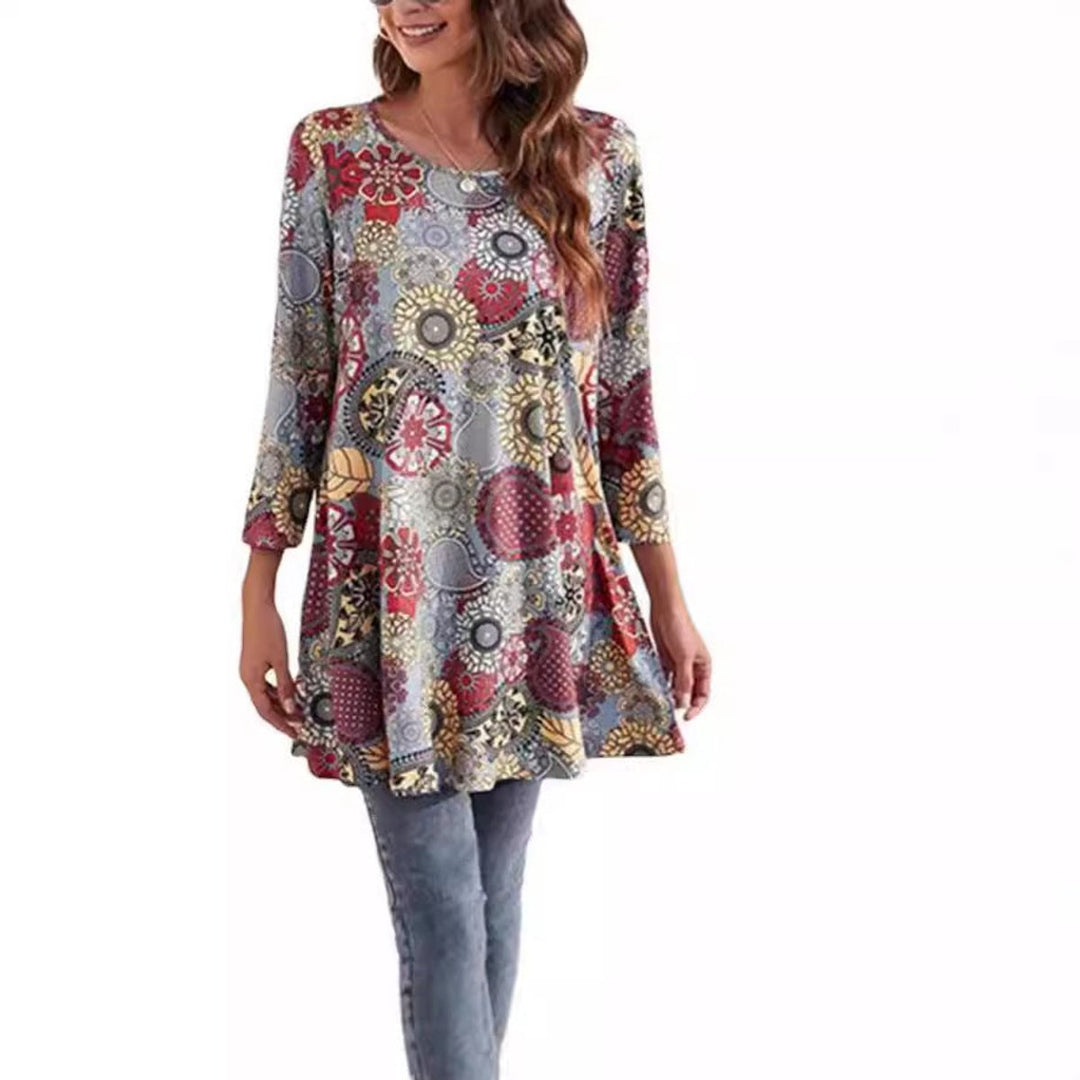 Vivienne | Mandala Tunic Top with an Elegant A-Line Silhouette