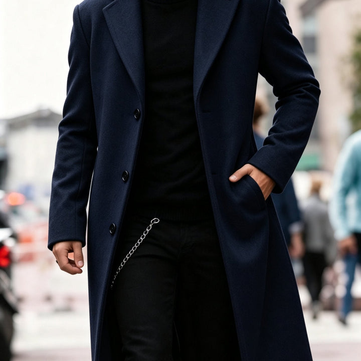 Chandler | Long Trench Coat – Timeless Elegance for Men