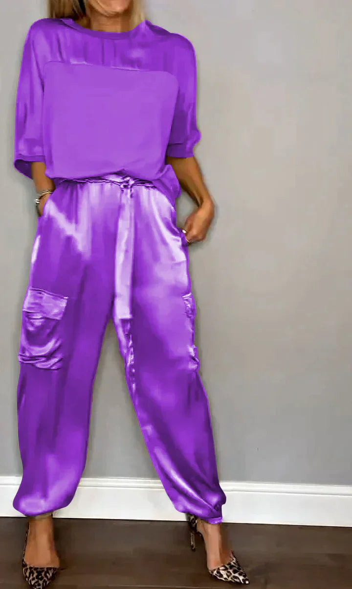 Kristin | Elegant and Luxurious Satin-Style Two-Piece Set