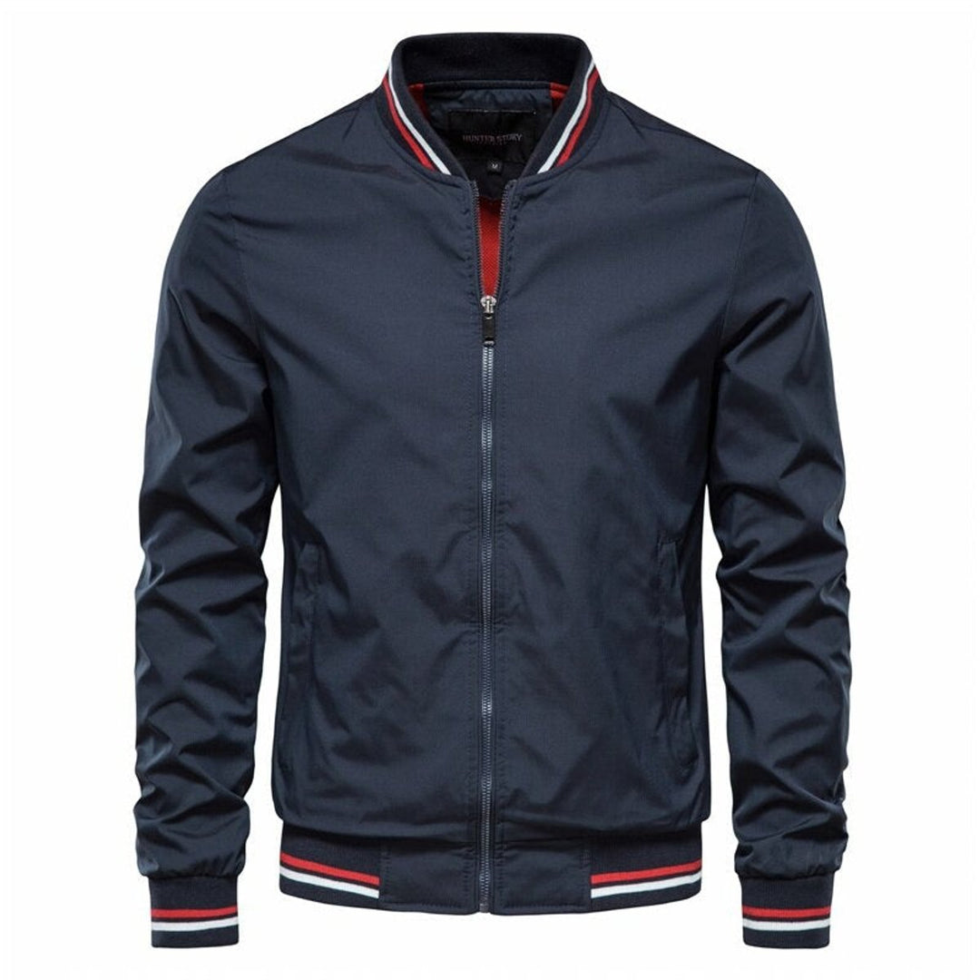 Sebastian | Casual Men’s Bomber Jacket with Contrasting Ribbed Details