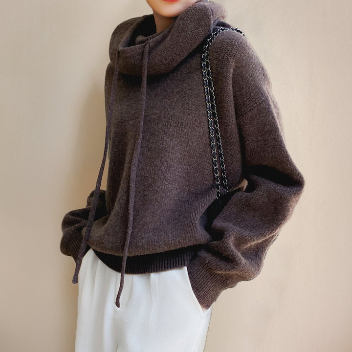 Elfriede | Oversize Strick-Turtleneck Sweater mit Kapuze