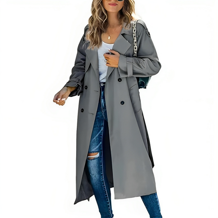 Amelie | Stylish Double-Breasted Trench Coat for Timeless Elegance