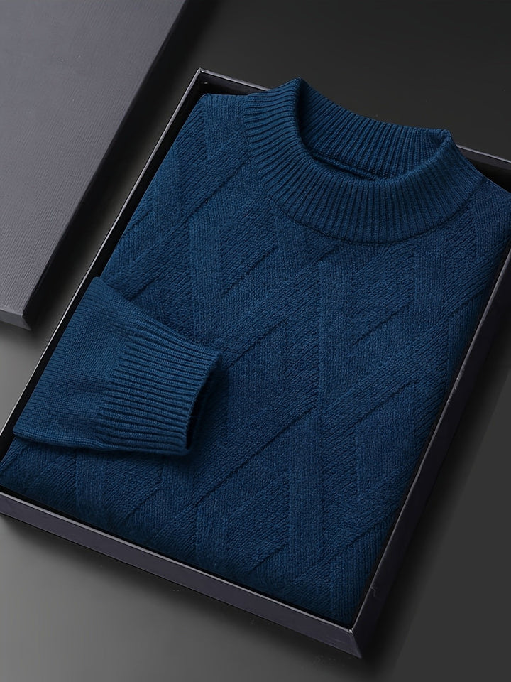 Ellis | Textured Mock-Neck Sweater – Klassisches Design für Herren