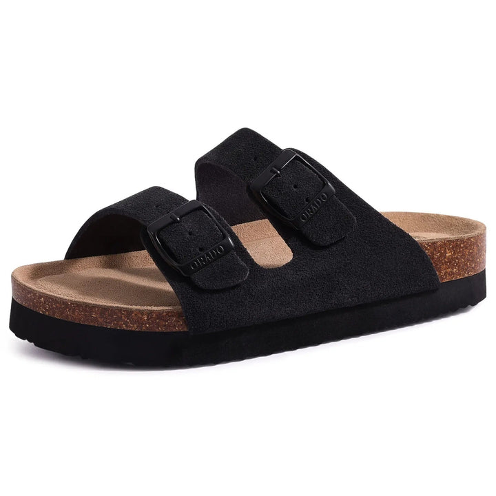 Lotte | Stilvolle Und Bequeme Wildleder-Pantoletten Mit Korksohle