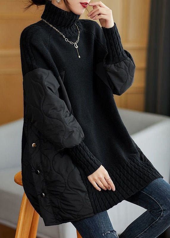 Hailey | Patchwork Pullover with Funnel Neck for Women