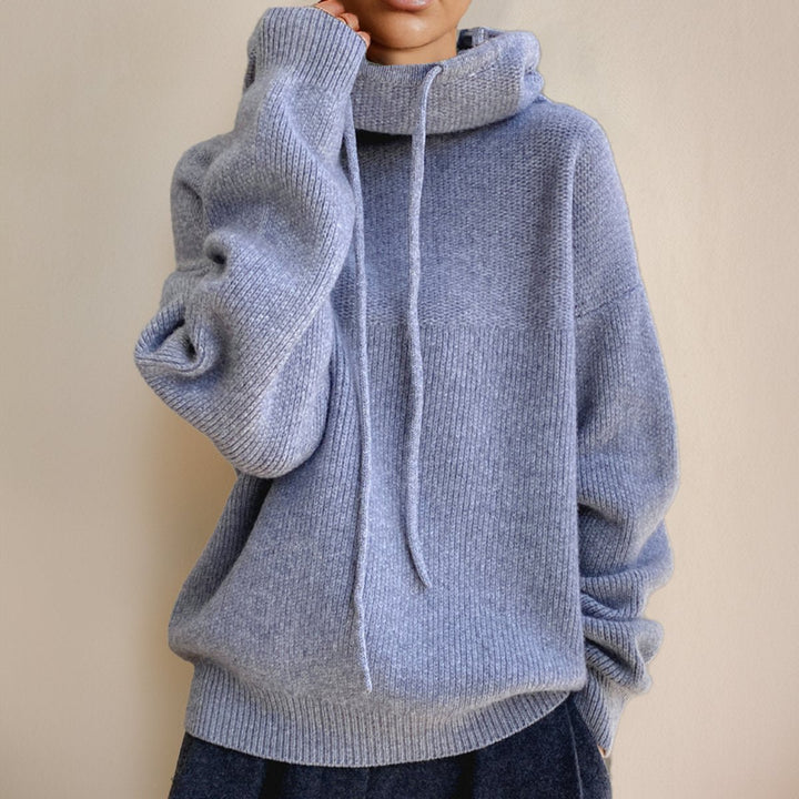 Elfriede | Oversize Strick-Turtleneck Sweater mit Kapuze